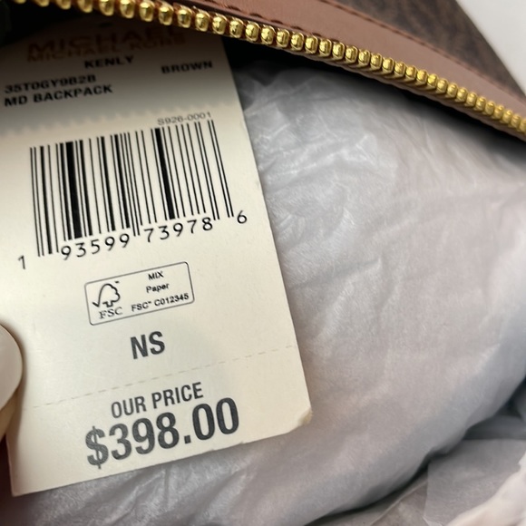 Brand New Michael Kors Kenly Brown Backpack - Picture 4 of 6